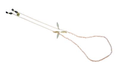 Brillenband Bead it Beige with feathers<br/>beige